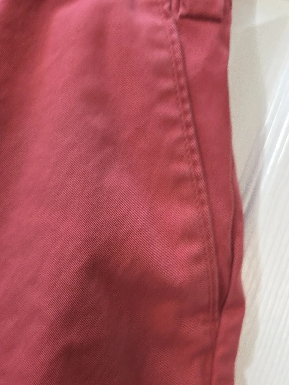Eddie Bauer Men's Flat Front Shorts in Coral Red - Picture 6 of 9